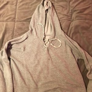 Grey cropped hoodie